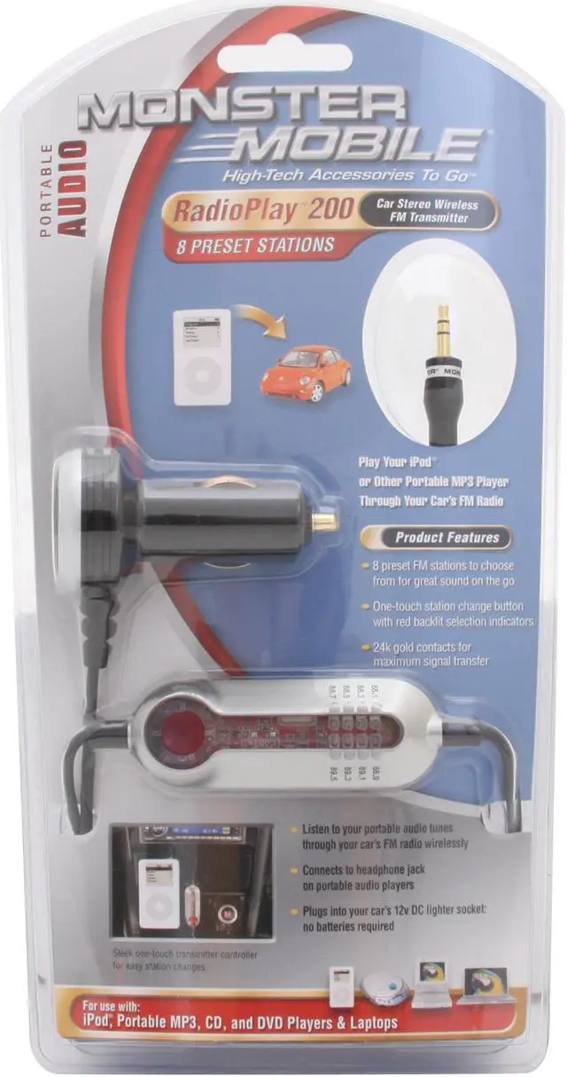 Alt view image 2 of 2 - MONSTER RadioPlay 200 Car Universal 8 Channel FM Transmitter
