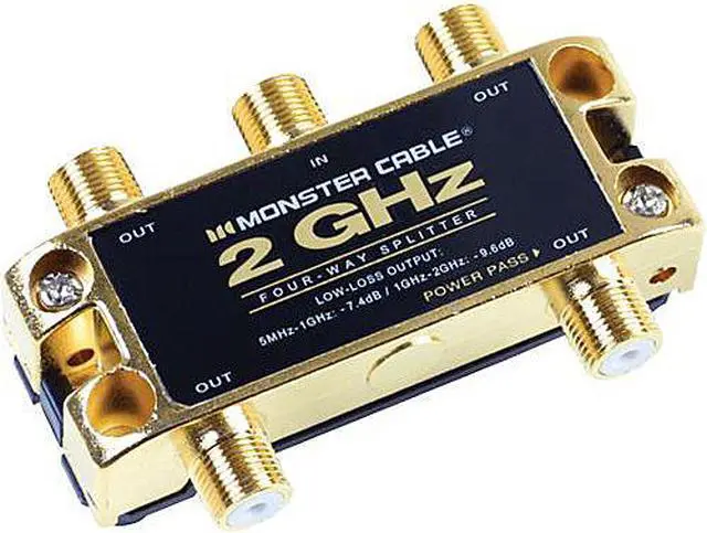 Main image of Monster Cable TGHZ-4RF MKII 4-Way 2 GHz Low-Loss RF Splitter for TV & Satellite MKII