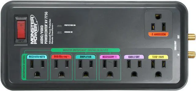 Alt view image 4 of 5 - MONSTER POWER 121708 7-Outlet PowerCenter(TM) AV 775G with GreenPower(TM)