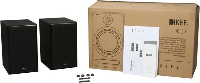 Alt view image 2 of 2 - KEF C3 Bookshelf Speakers (Black Ash) Pair