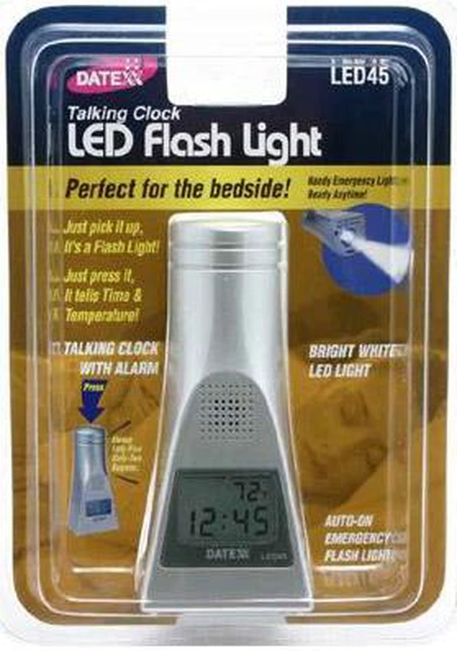 DATEXX LED-45 Talking Alarm Clock and Flashlight - Newegg.com