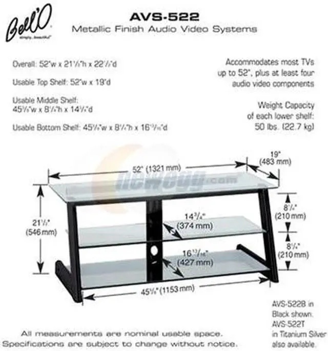 Alt view image 3 of 3 - Bell’O AVS522T Up to 52" Silver Audio/Video System