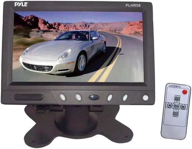 Alt view image 2 of 2 - PYLE 5.8" TFT Monitor w/Headrest Frame Shroud & Universal Stand