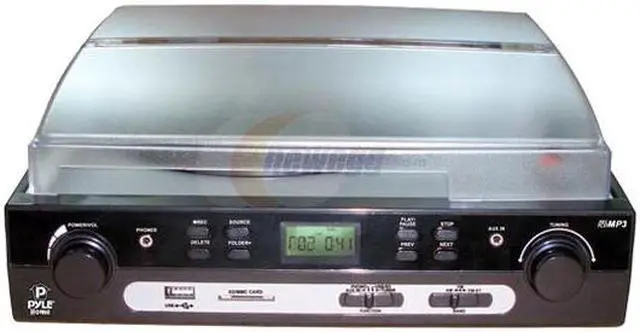 Alt view image 3 of 3 - PYLE PLTTB9U USB Turntable with Direct-to-digital USB/SD Card Encoder & Built-in AM/FM Radio Conversion