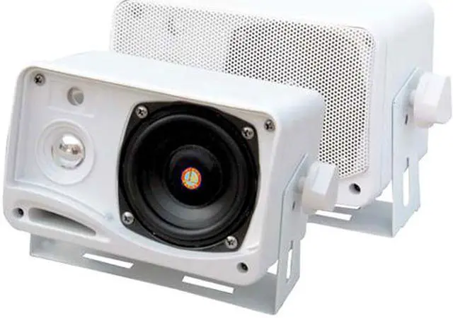 Main image of Pyle 3.5" 200 Watt 3-Way Weather Proof Mini Box Speaker System (White)