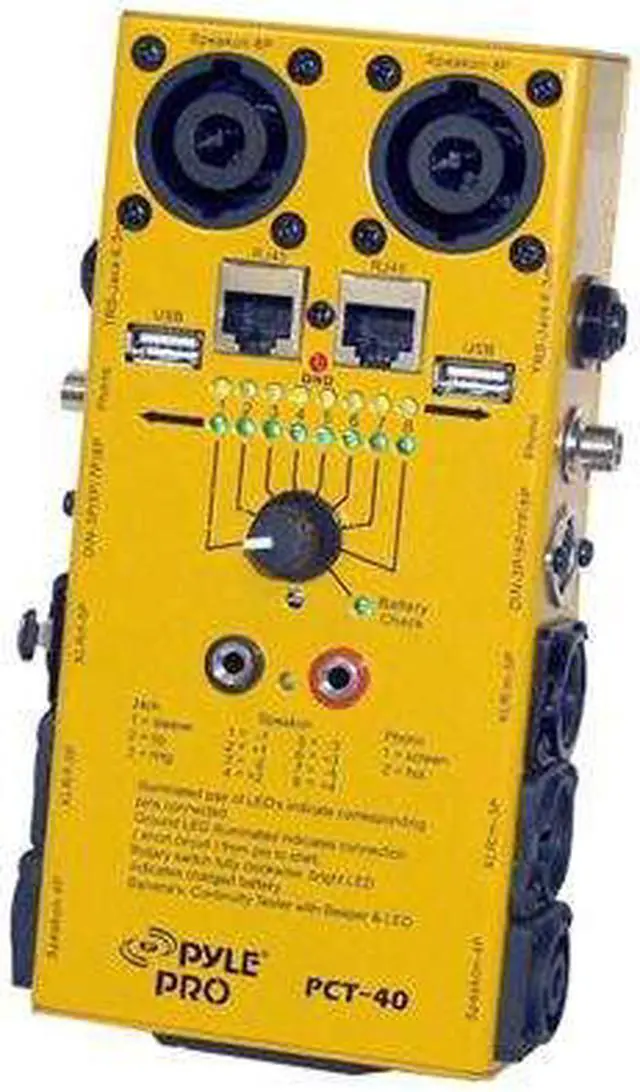 Main image of Pyle PCT40 12 Plug Pro Audio Cable Tester