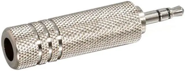 Alt view image 2 of 5 - C2G 40636 3.5mm Stereo Male to 6.3mm (1/4 Inch) Stereo Female Adapter, TAA Compliant, Silver