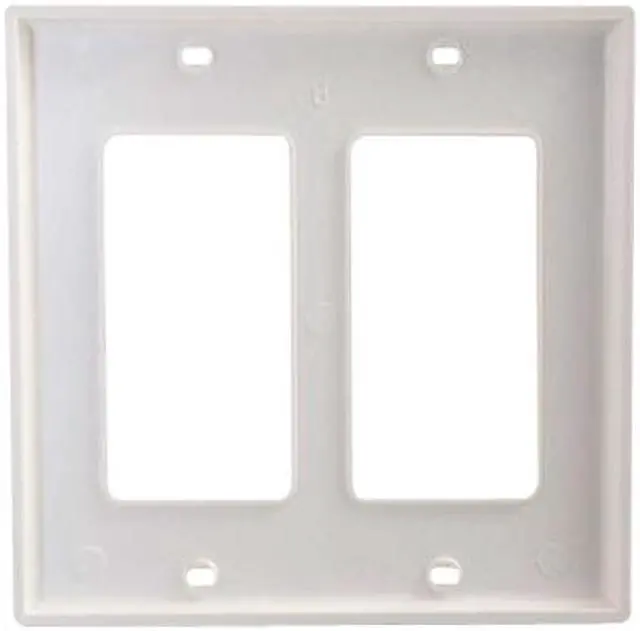 Alt view image 3 of 4 - C2G 03728 Decorative Two Cutout Double Gang Wall Plate, White