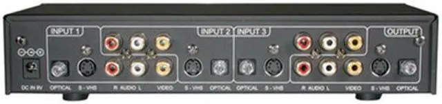Alt view image 2 of 3 - C2G 28731 3-Play S-Video, Composite Video and TOSLINK Digital Audio High Performance Selector Switch, Black