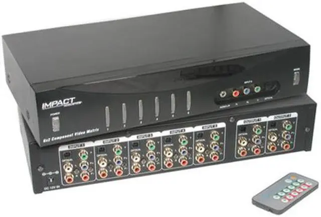 Alt view image 3 of 3 - C2G 40697 6x2 Component Video + Stereo Audio + TOSLINK Digital Audio Matrix Selector Switch