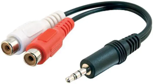 Alt view image 2 of 2 - C2G 40422 Value Series One 3.5mm Stereo Male to Two RCA Stereo Female Y-Cable (6 Inches)