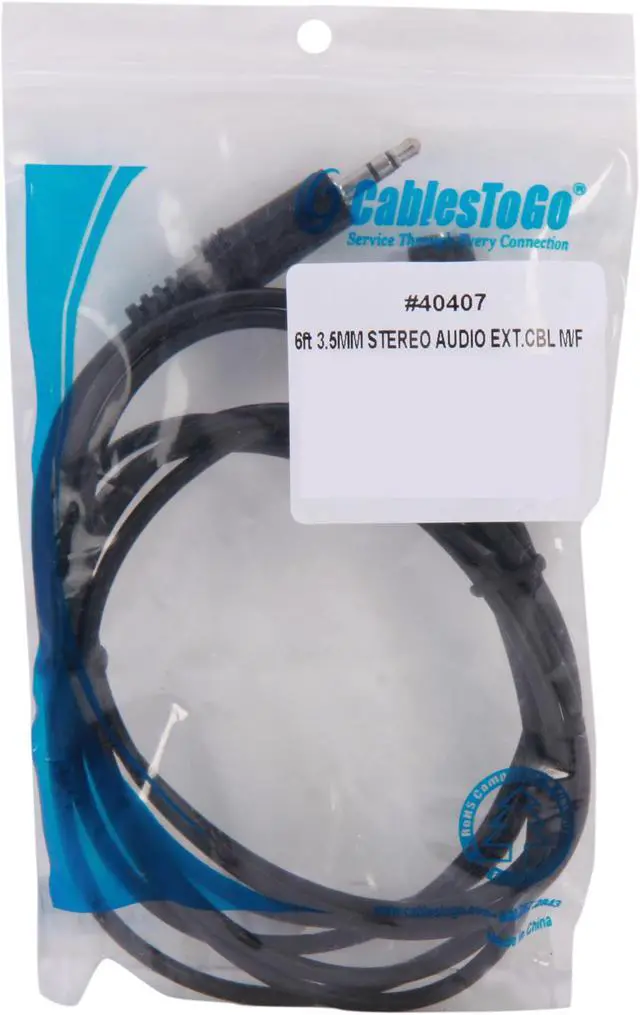Alt view image 3 of 3 - C2G 40407 3.5mm M/F Stereo Audio Extension Cable, Black (6 Feet, 1.82 Meters)