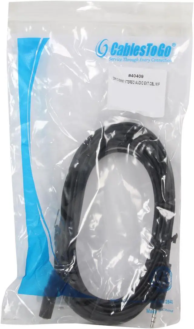Alt view image 3 of 3 - C2G 40409 3.5mm M/F Stereo Audio Extension Cable, Black (25 feet, 7.62 Meters)