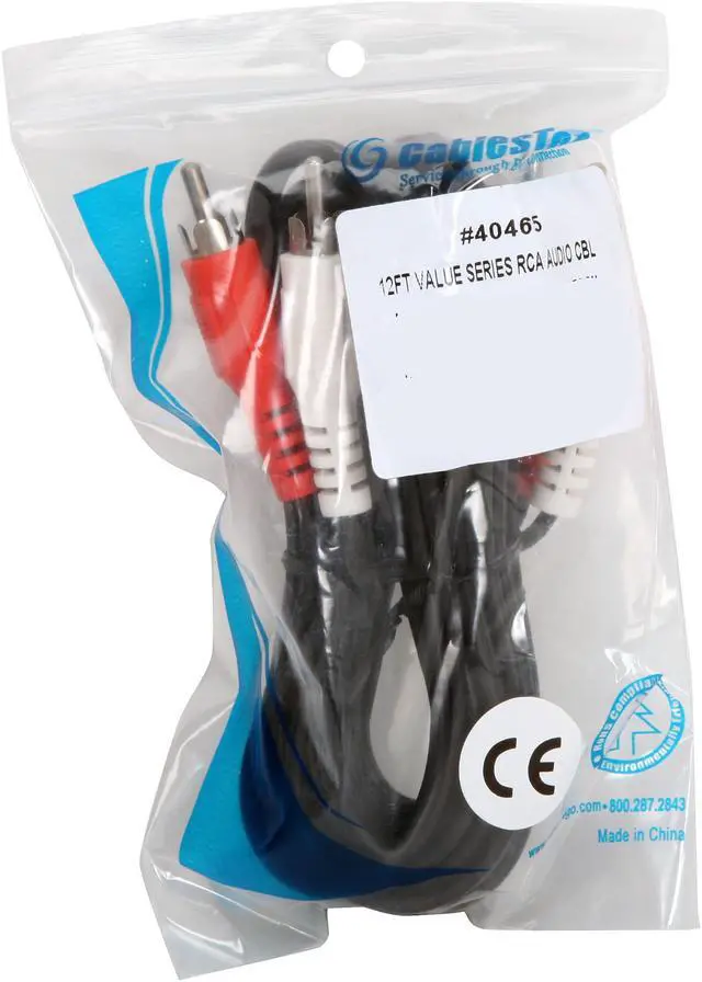 Alt view image 3 of 3 - C2G 40465 Value Series RCA Stereo Audio Cable, Black (12 Feet, 3.65 Meters)