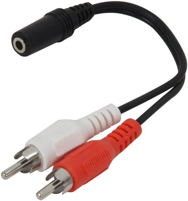 Alt view image 2 of 3 - C2G 40424 Value Series One 3.5mm Stereo Female to Two RCA Stereo Male Y-Cable, Black (6 Inch)