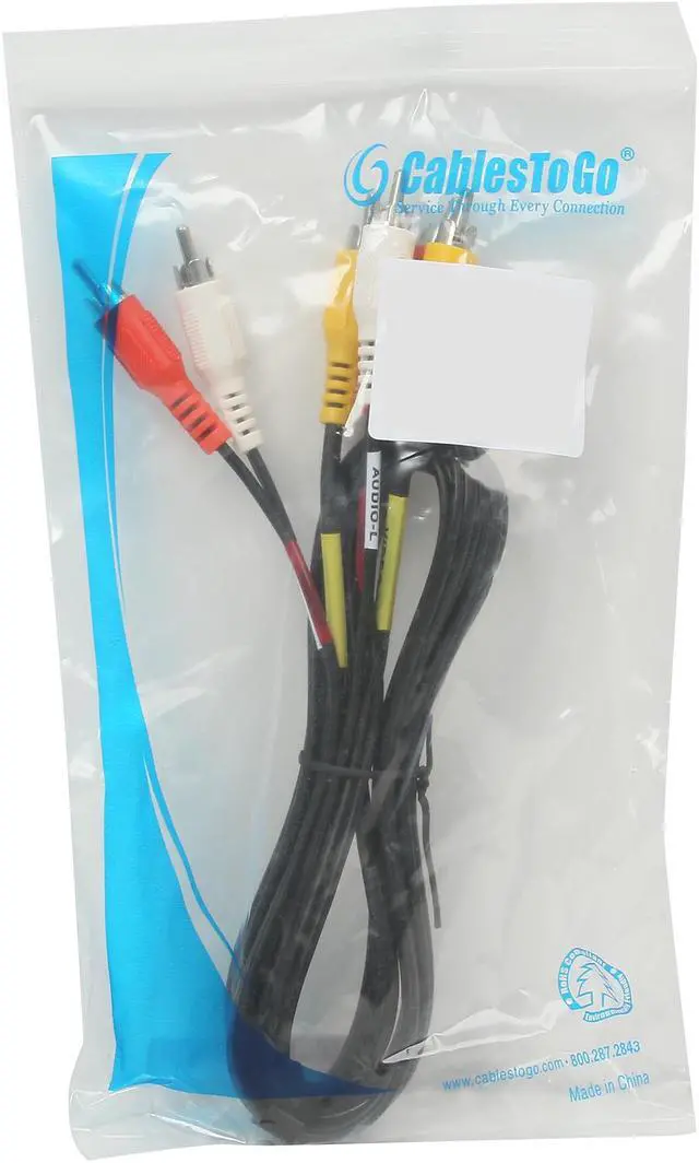 Alt view image 3 of 3 - C2G 40448 Value Series Composite Video + Stereo Audio Cable, Black (6 Feet, 1.82 Meters)