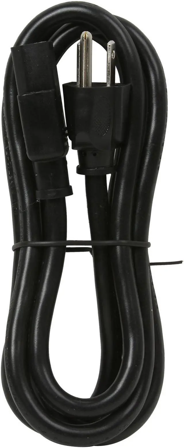 Alt view image 2 of 3 - C2G 25545 16 AWG Universal Power Cord (NEMA 5-15P to IEC320C13) TAA Compliant, Black (6 Feet, 1.82 Meters)