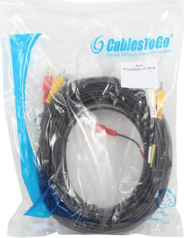 Alt view image 7 of 7 - C2G Model 40451 50 ft. Value Series Composite Video + Stereo Audio Cable Male to Male
