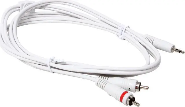 Alt view image 2 of 3 - C2G 40370 One 3.5mm Stereo Male to Two RCA Stereo Male Audio Y-Cable, White (6 Feet, 1.82 Meters)