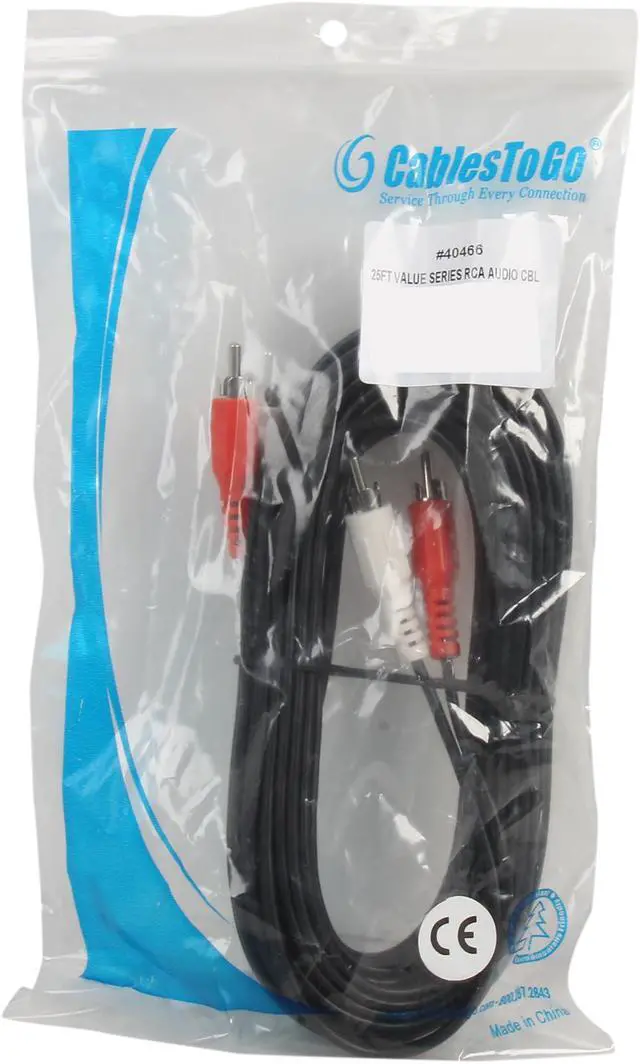 Alt view image 3 of 3 - C2G 40466 Value Series RCA Stereo Audio Cable, Black (25 Feet, 7.62 Meters)