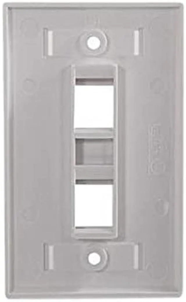 Alt view image 2 of 2 - C2G 03411 Two Port Keystone Single Gang Wall Plate, White