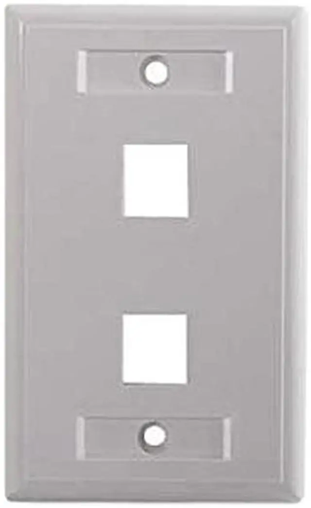 Main image of C2G 03411 Two Port Keystone Single Gang Wall Plate, White