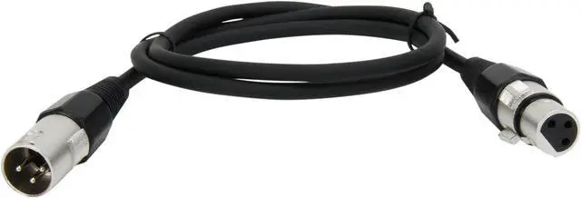 Alt view image 2 of 3 - C2G 40058 Pro-Audio XLR Male to XLR Female Cable, Black (3 Feet, 0.91 Meters)