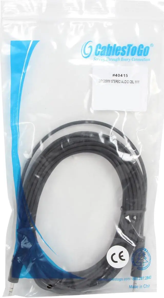 Alt view image 3 of 3 - C2G 40415 3.5mm M/M Stereo Audio Cable, Aux Cable, Black (25 Feet, 7.62 Meters)