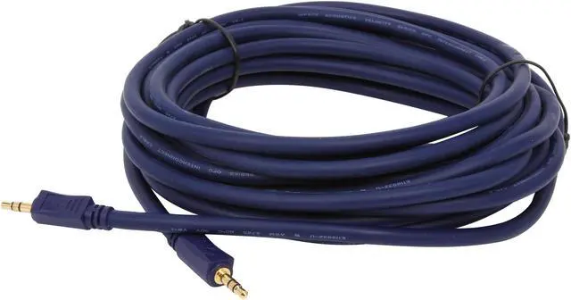 Alt view image 2 of 3 - C2G 40604 Velocity 3.5mm M/M Stereo Audio Cable, Aux Cable, Blue (25 Feet, 7.62 Meters)