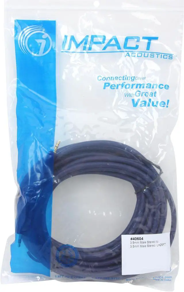 Alt view image 3 of 3 - C2G 40604 Velocity 3.5mm M/M Stereo Audio Cable, Aux Cable, Blue (25 Feet, 7.62 Meters)
