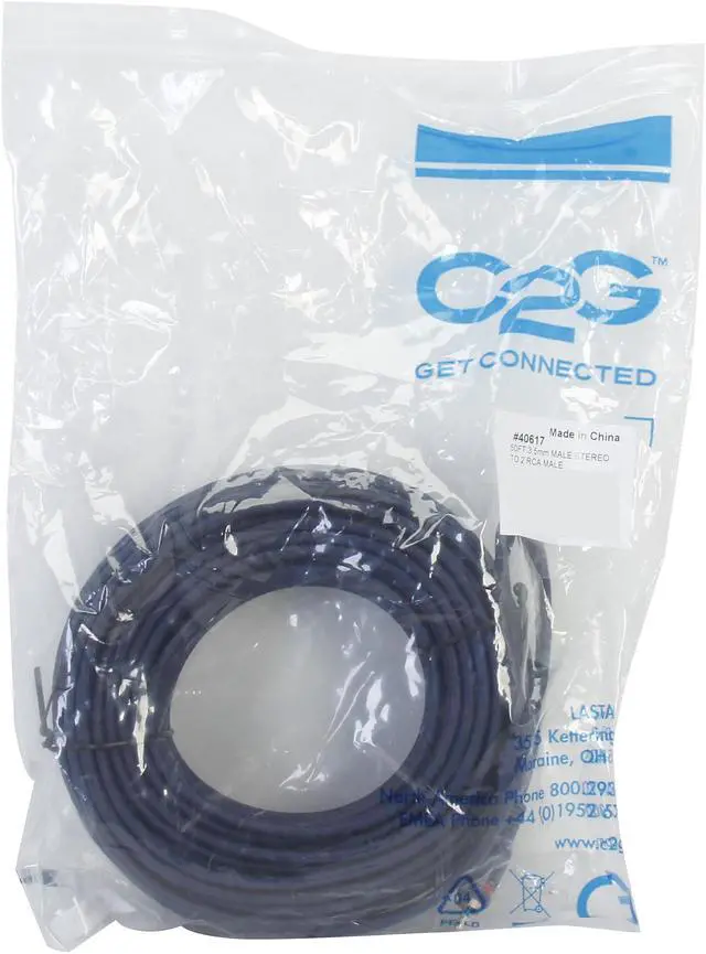 Alt view image 3 of 3 - C2G 40617 Velocity One 3.5mm Stereo Male to Two RCA Stereo Male Y-Cable, Blue (50 Feet, 15.24 Meters)