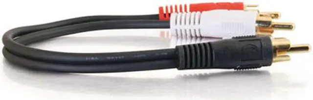 Alt view image 3 of 3 - C2G 03161 Value Series One RCA Mono Male to Two RCA Stereo Male Y-Cable, Black (6 Inches)