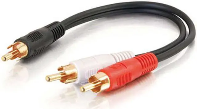 Main image of C2G 03161 Value Series One RCA Mono Male to Two RCA Stereo Male Y-Cable, Black (6 Inches)