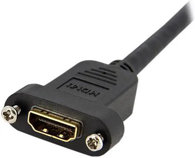 Alt view image 2 of 3 - StarTech.com HDMIPNLFM3 3 ft. Black HDMI Panel Mount Cable Female to Male