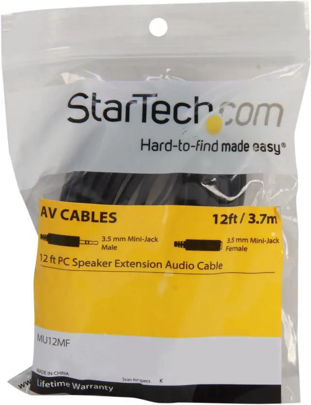 Alt view image 3 of 3 - StarTech.com MU12MF 12 ft. PC Speaker Extension Audio Cable Male to Female