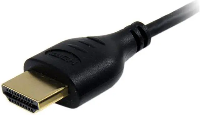 Alt view image 2 of 2 - StarTech.com HDMIMM6HSS 6 ft. Black Slim High Speed HDMI Cable with Ethernet Male to Male