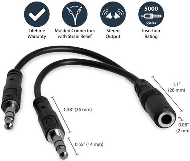 Alt view image 2 of 4 - StarTech.com MUYHSFMM 3.5mm 4 Position to 2x 3 Position 3.5mm Headset Splitter Adapter - F/M - 3.5mm headset Adapter Cable