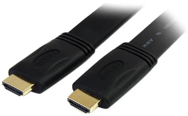 Alt view image 2 of 2 - StarTech.com HDMIMM6FL 6 ft. Black Flat High Speed HDMI Cable with Ethernet Male to Male