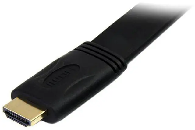 Main image of StarTech.com HDMIMM6FL 6 ft. Black Flat High Speed HDMI Cable with Ethernet Male to Male
