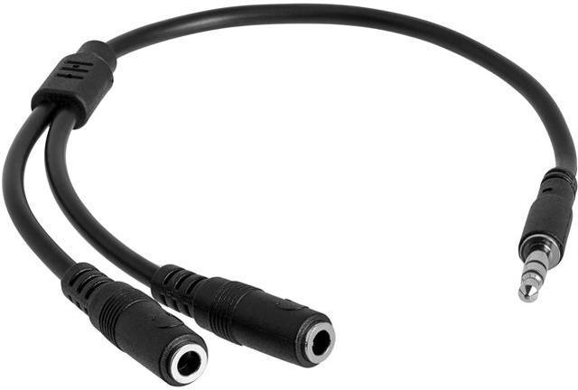 StarTech.com MUY1MFFS Slim Stereo Splitter Cable - 3.5mm Male to