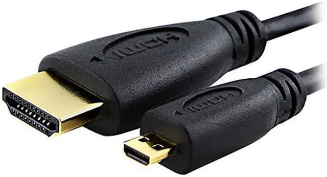 Alt view image 2 of 2 - 675793 6 ft. Black / Gold HDMI Type A (Male) to HDMI Type D (Male) High Speed HDMI Cable with Ethernet ,Type D Micro M/M Cable