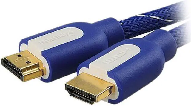 Alt view image 2 of 2 - Insten 675723 10 ft. Mesh Blue Premium High Speed HDMI Cable with Ethernet M/M