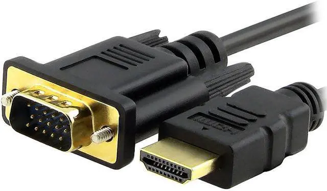 Main image of Insten 675383 6 ft. Black 1 x VGA HDDB15 15-pin - Male 1 x HDMI - Male 2 x VGA to HDMI® Cable Male to Male