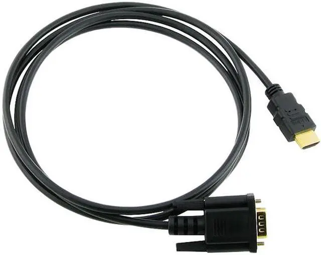 Alt view image 2 of 2 - Insten 675383 6 ft. Black 1 x VGA HDDB15 15-pin - Male 1 x HDMI - Male 2 x VGA to HDMI® Cable Male to Male
