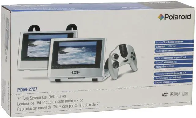 Alt view image 16 of 16 - Polaroid Two Screen 7" Car DVD Player