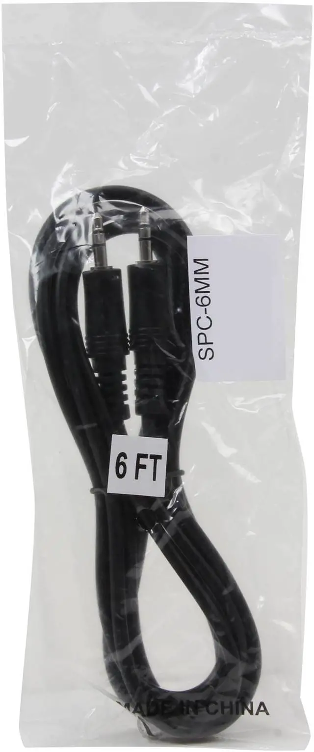Alt view image 3 of 3 - BYTECC SPC-6MM 6 ft. 3.5mm Stereo Speaker Cable - Male To Male, Black Jacket Male to Male
