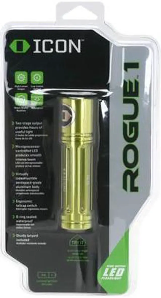 Alt view image 6 of 6 - Icon Light RG104A Rogue 1 Green Alluminum Flashlight 50 Lumen