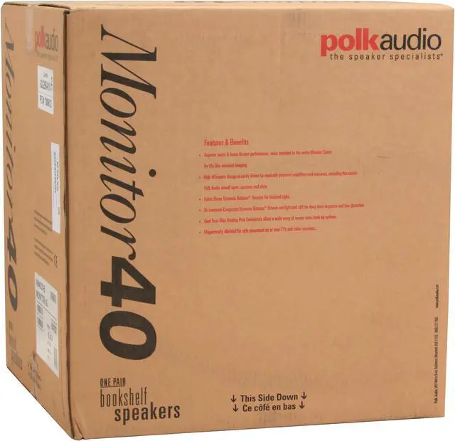Alt view image 14 of 14 - Polk Audio Monitor 40 Black Two-way bookshelf loudspeaker Pair