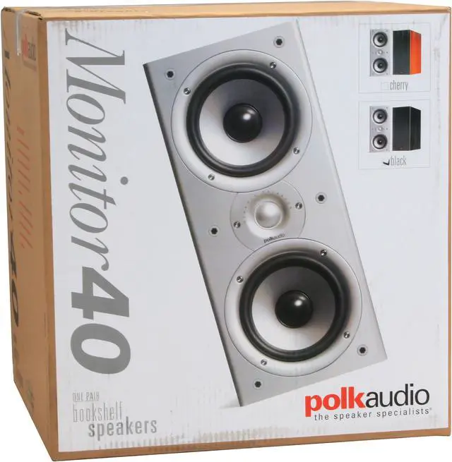 Alt view image 13 of 14 - Polk Audio Monitor 40 Black Two-way bookshelf loudspeaker Pair