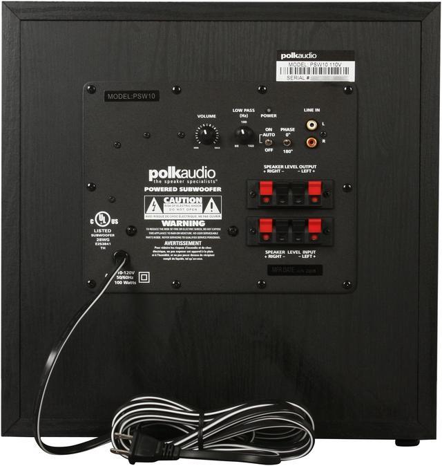 Alt view image 4 of 5 - Polk Audio PSW Series PSW10 Black Subwoofer